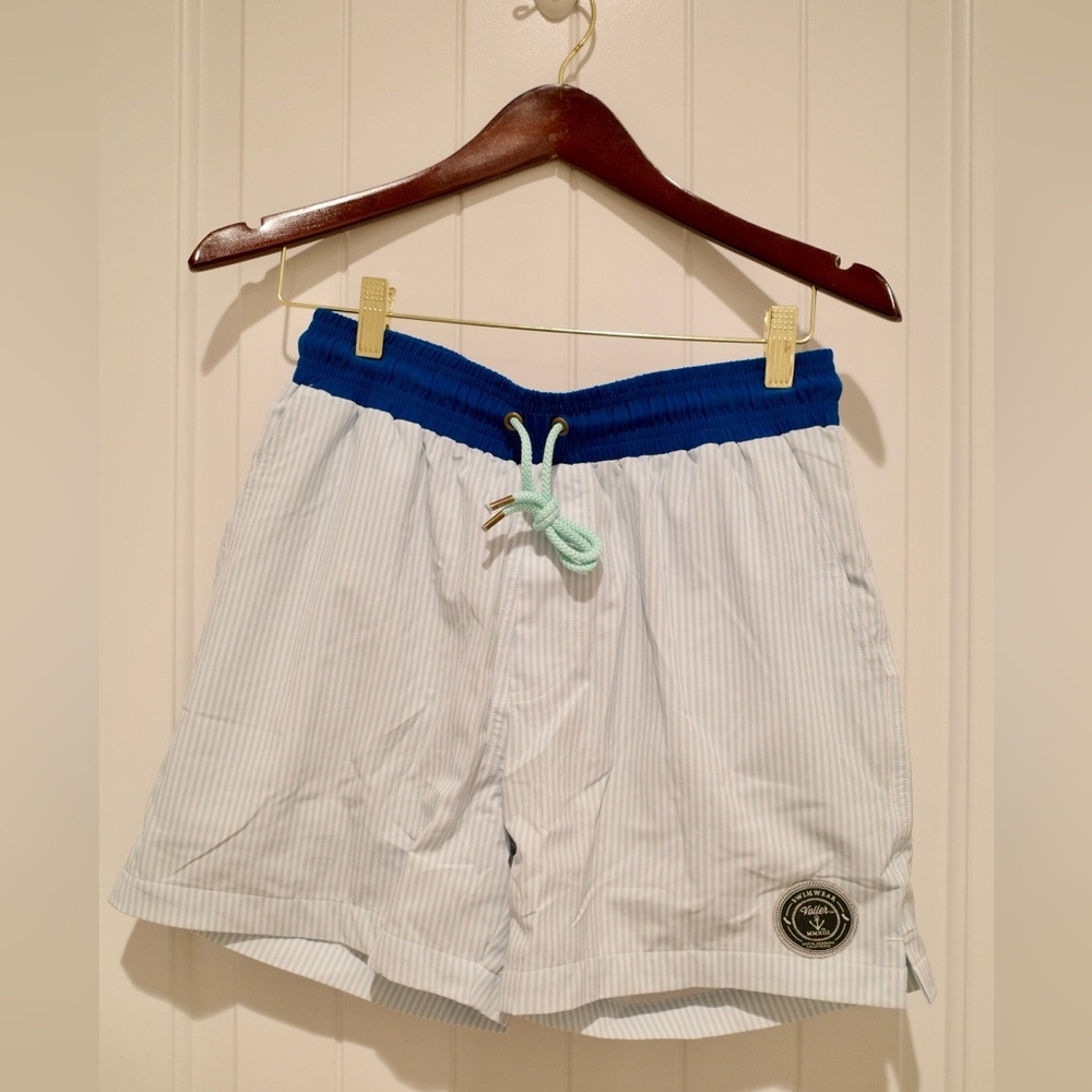 Voller Swimwear Board Shorts - Blue Stripes - S/M